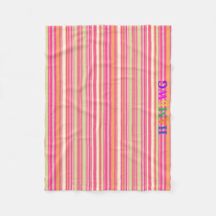 HAMbyWG - Fleece Blanket - Pink Orange Mint Bar
