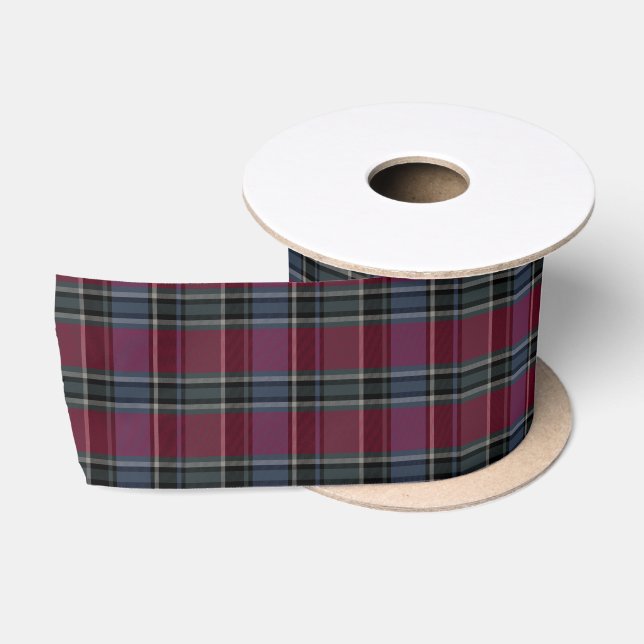 HAMbyWG - Gift Ribbon - Maroon Kariert Satinband (Spule)