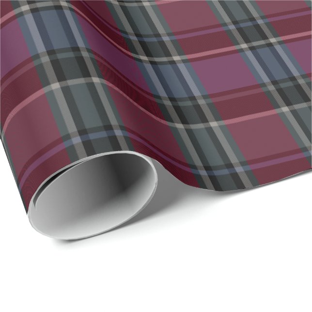 HAMbyWG - Gift Wrap - 30x6 Maroon/Steel Kariert Geschenkpapier (Rolleneckpunkt)