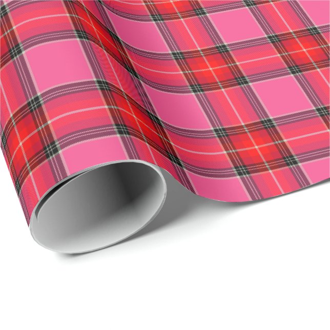 HAMbyWG - Gift Wrap - Rosa Kariert Geschenkpapier (Rolleneckpunkt)