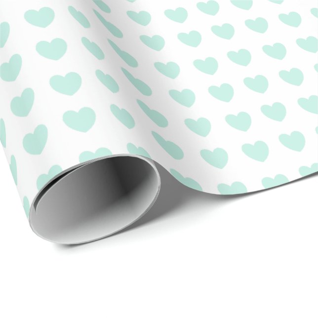 HAMbyWG - Gift Wrap - Tiny Mint Hearts 1 Geschenkpapier (Rolleneckpunkt)