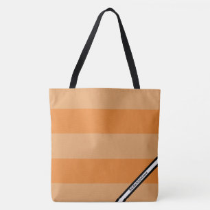 HAMbyWG - Große Einkaufstasche - Orange Streifen m Tasche