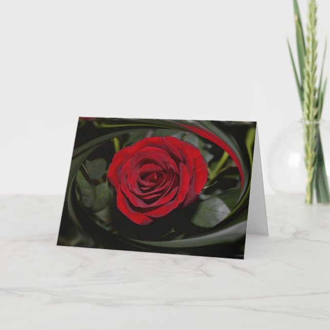 HAMbyWG - Grußkarte - Schöne Rote Rose Karte (Vorderseite)