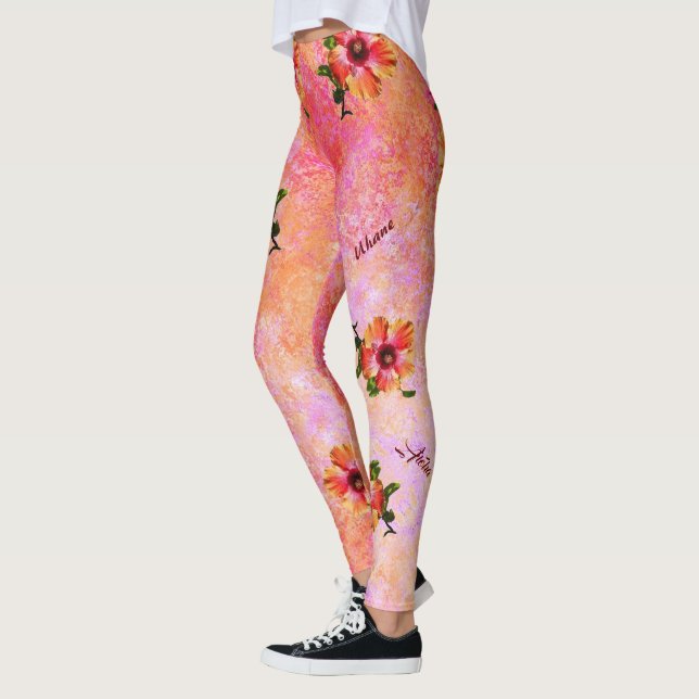 HAMbyWG Hawaiin Theme mit Hibiskus Leggings (Links)
