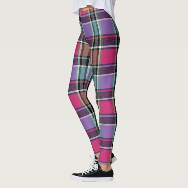 HAMbyWG - Leggings - Pink und Lilac Kariert (Links)