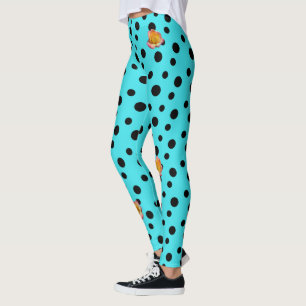HAMbyWG - Leggings - Turqoise w Polka Dots in Rose