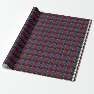 HAMbyWG - Leinen Gift Wrap - Maroon/Steel Kariert Geschenkpapier
