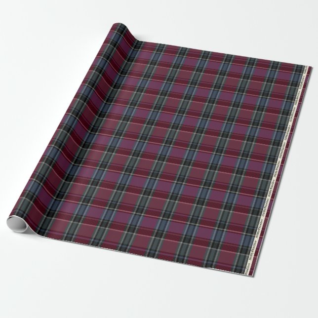 HAMbyWG - Leinen Gift Wrap - Maroon/Steel Kariert Geschenkpapier (Ungerollt)