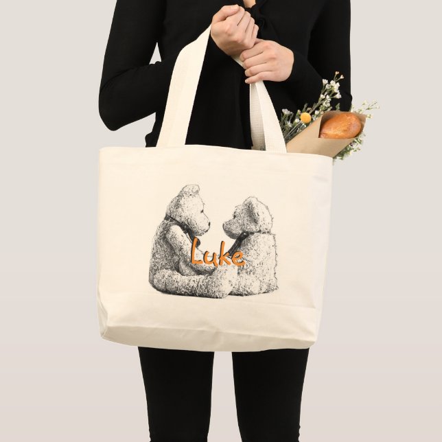 HAMbyWG - Leinwand Tote Bag - Teddy Bears Jumbo Stoffbeutel (Vorderseite (Produkt))