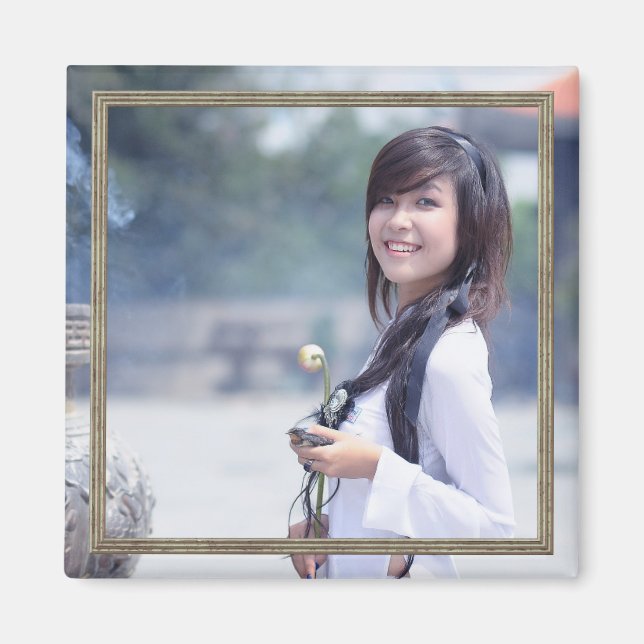 HAMbyWG - Magnet photo avec bordure en argent (Devant)