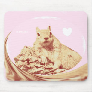 HAMbyWG - Maus Pad - Baby Pink Eichhörnchen mit He Mousepad