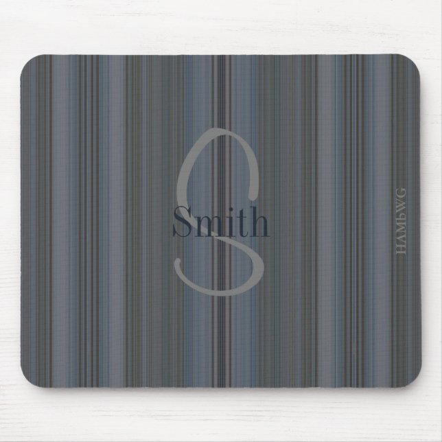 HAMbyWG - Monogram Mouse Pad Blue Stripe Mousepad (Vorne)