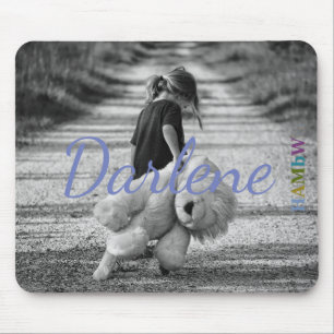HAMbyWG - Mouse Pad - Girl w Giant Teddy Bear Mousepad