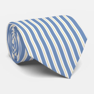 HAMbyWG - Neck Tie - Spalte Blau Beige Weißer Stre Krawatte