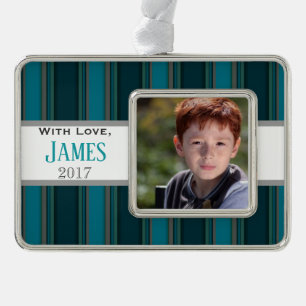 HAMbyWG - Ornament - Aquamarine Streifen Rahmen-Ornament Silber