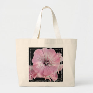 HAMbyWG Pale Pink Wispy Blume Jumbo Stoffbeutel