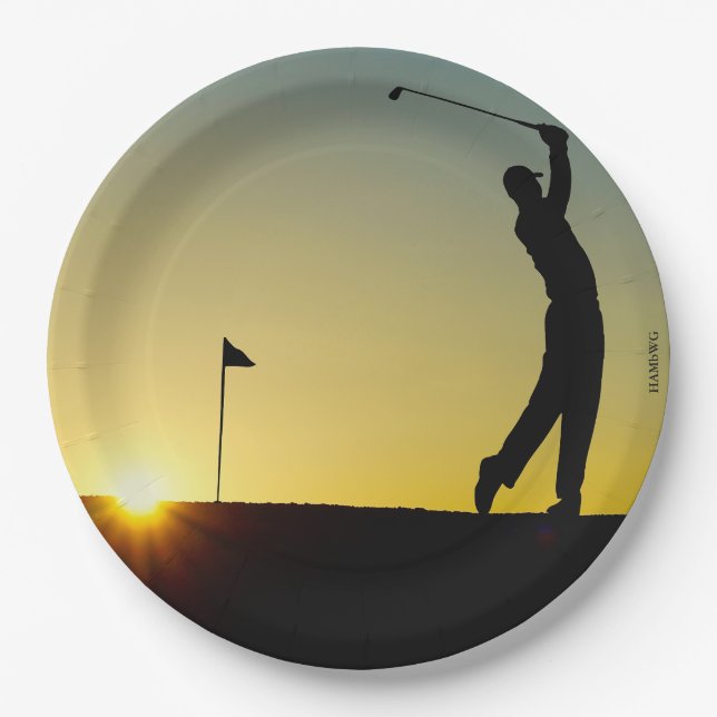 HAMbyWG - Paper Tellers - Golfer Pappteller (Vorderseite)