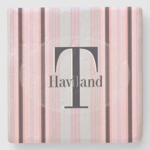 HAMbyWG Peach & Brown Stripe Steinuntersetzer