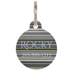 HAMbyWG - Pet Name Tag - Diamant Streifen Tiernamensmarke