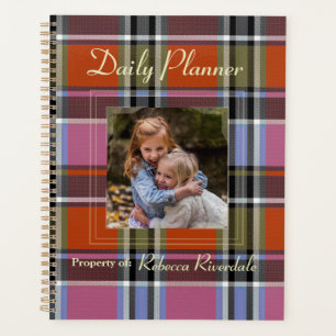 HAMbyWG - Photo Daily Planner - Plaid rose orange