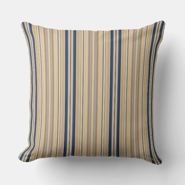 HAMbyWG - Pillow - Gold Saphir Streifen Kissen (Vorderseite)