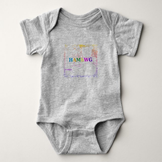 HAMbyWG Rainbow Teddy Bear Kontur w Logo T - Shirt (Vorderseite)