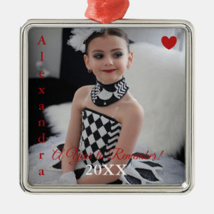 HAMbyWG - Rotes Herz Foto Ornament in Silbermetall Aus Metall