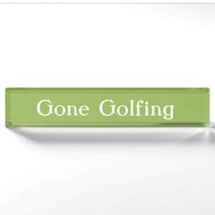 HAMbyWG - Schreibtisch Name Plate - Gone Golfing Namensplakette