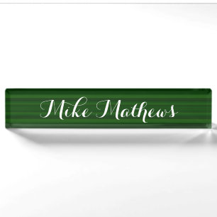 HAMbyWG - Schreibtisch Name Plate - Grüne Kante Namensplakette
