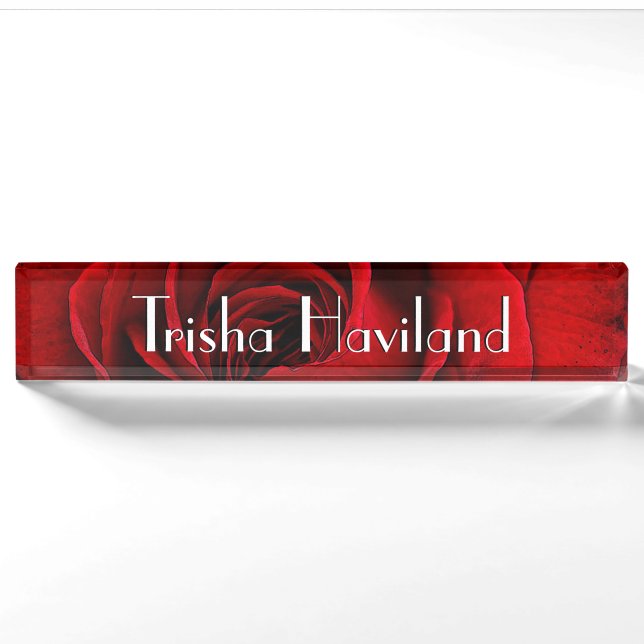 HAMbyWG Schreibtisch Name Plate - Klassische Rote  Namensplakette (Vorderseite)