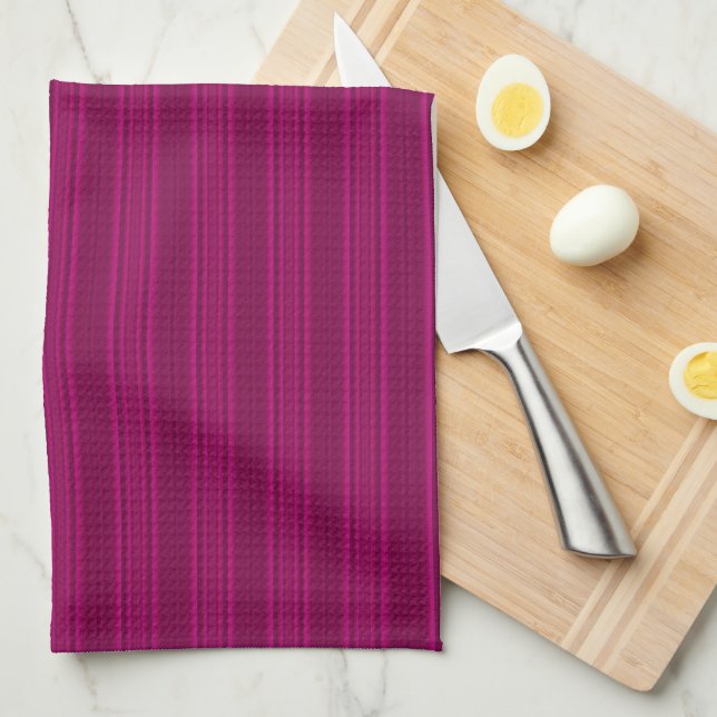HAMbyWG - Serviette de cuisine - Fuschia Stripe (Quart Plié)