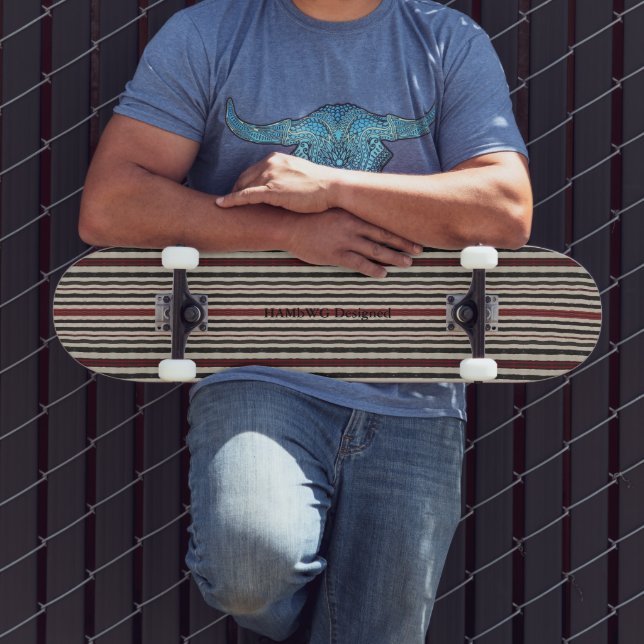 HAMbyWG - Skateboard - Black Red Bone Strip (Außenbereich 3)