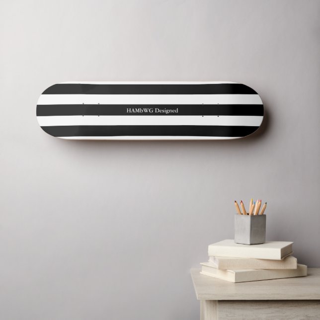 HAMbyWG - Skateboard - Black White Wide Stripe (Art mural (Horz))