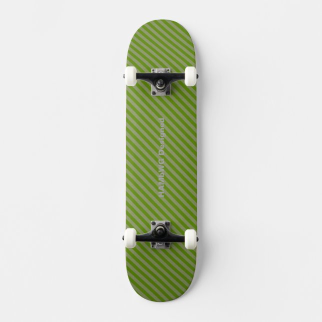HAMbyWG - Skateboard - Greem Diagonal Stripes (Vorderseite)