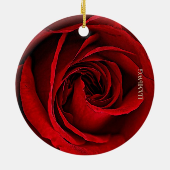 HAMbyWG Square Ornament - Rote Rose (Hinten)