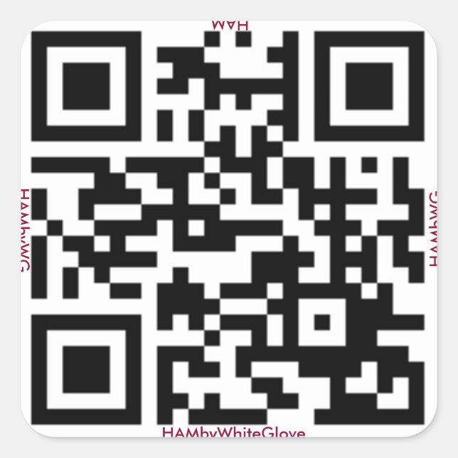 HAMbyWG - Stickers - QR Code avec nom B/W (Devant)