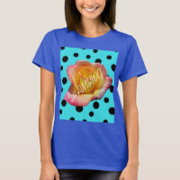 HAMbyWG - T-Shirts - Rose sur Turqoise Polka Dot
