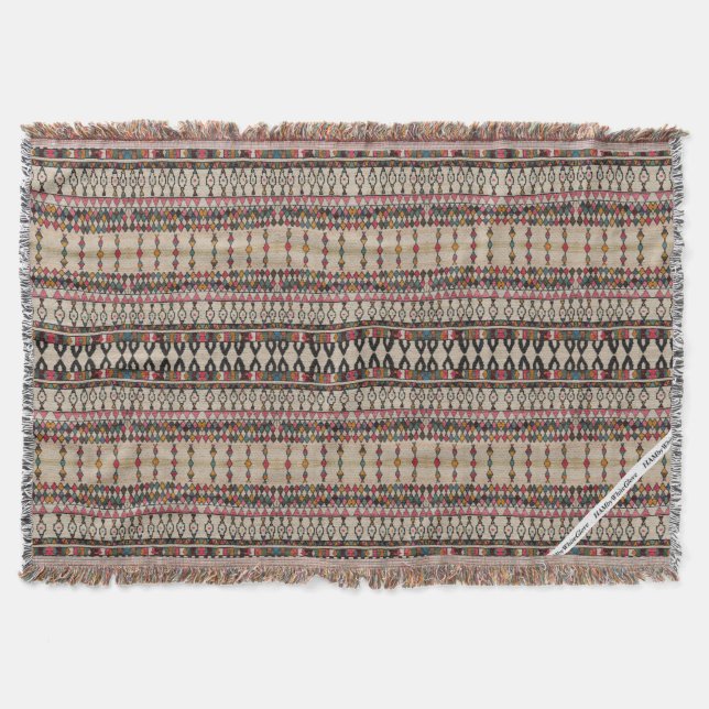 HAMbyWG - Throw Blanket marokkanisches Muster Decke (Vorderseite)