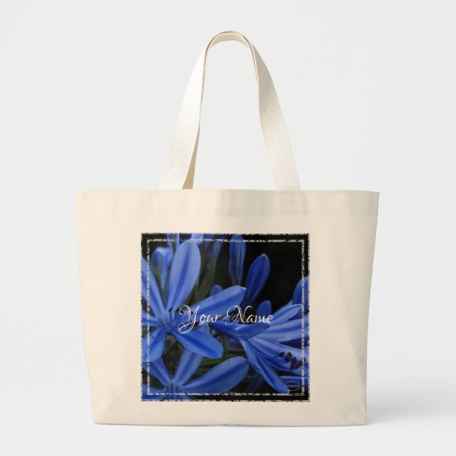 HAMbyWG - Tiny Blue Flowers Jumbo Stoffbeutel (Vorne)