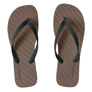 HAMbyWG - Tongs pour hommes Marron Beige Diagonal