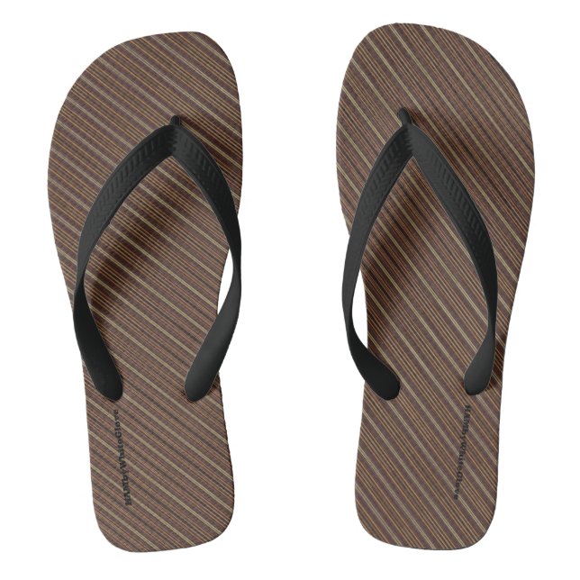 HAMbyWG - Tongs pour Hommes Marron Beige Diagonale (Semelle)