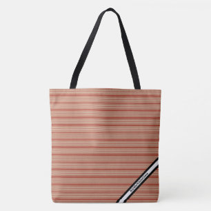 HAMbyWG - Tote Bag - Orange Rote Horizontale Strei Tasche