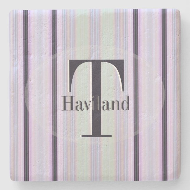 HAMbyWG Violet & Brown Stripe Steinuntersetzer (Vorderseite)
