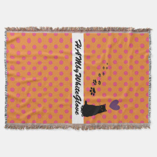 HAMbyWhiteGlove - Throw Blanket Pink Orange Polka Decke
