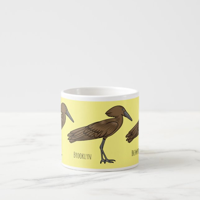 Hamerkop Vogel Cartoon Illustration Espressotasse (Vorderseite)
