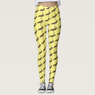 Hamerkop Vogel Cartoon Illustration Leggings