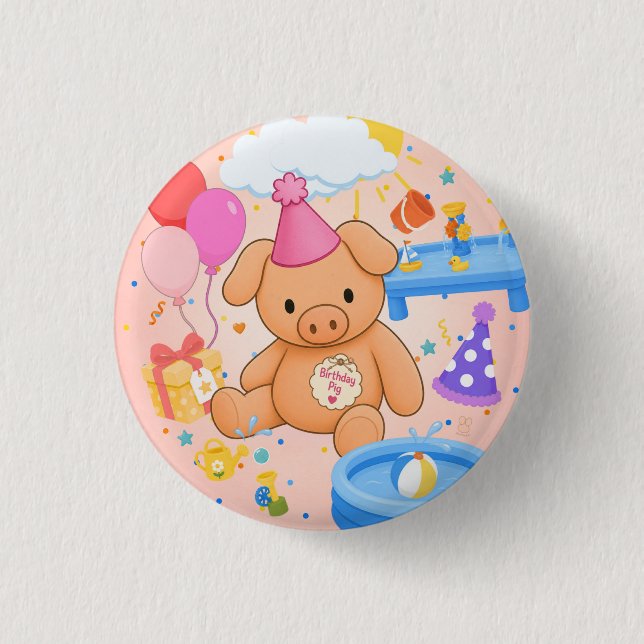 Hamhocks Pink Splashtastic! Geschichtenbuch Button (Vorderseite)