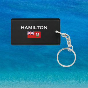 Hamilton Bermuda Country Flag Dark Color Schlüsselanhänger