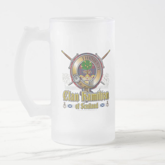 Hamilton Clan Abzeichen Mattglas Bierglas (Links)