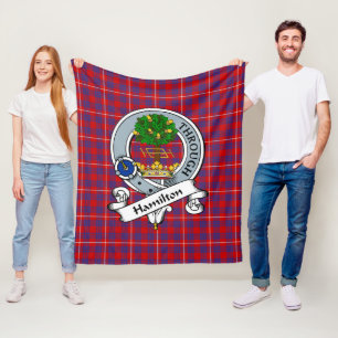 Hamilton Clan Abzeichen Tartan Kariert Fleecedecke
